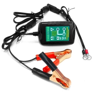 Biltek Mainteneur de chargeur de batterie intelligent 1.0 Amplificateur 12V / 6V - Charges complètes maintient une tension adéquate - Prévient le surcoût - Parfait pour RV, Voiture, camion, moto, bateau, ATV, ou des batteries de tondeuses