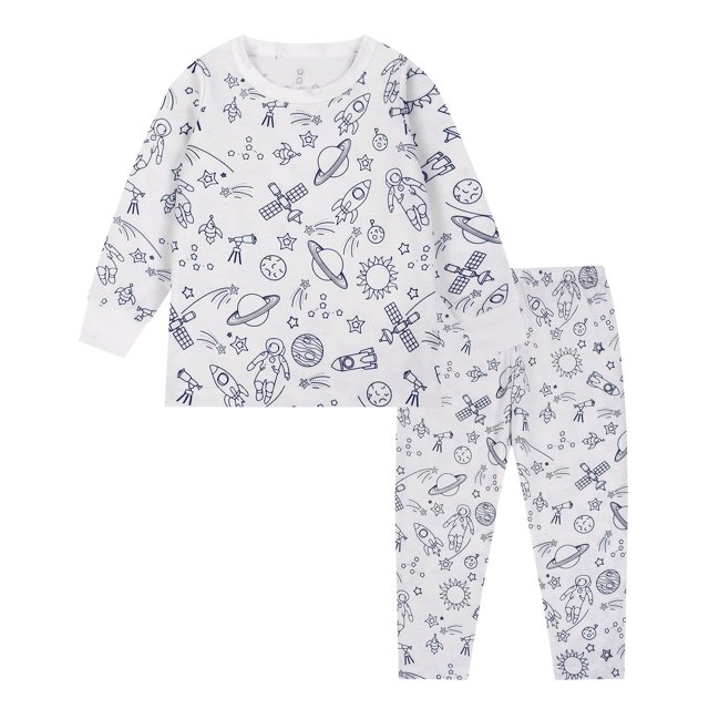 MIASHUI Kid DIY Hand Painted Homewear Set Boy Girl Pajama Sets Cute Funny Cartoon,White,4-5 Years