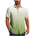 thumbnail image 1 of Pisexur Shirts for Man T Hommes Mode Décontractée Col Rabattu Impression Dégradée Chemise à Manches Courtes Verte, m Chemises de Golf Hommes & Chemises Hommes, 1 of 7