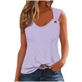 thumbnail image 2 of IROINID Hauts Sans Manches pour Femmes, Blouse Sans Manches Décontractée de Mode pour Femmes à Col en V Hauts Violet P, 2 of 6