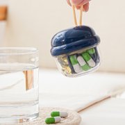 pstuiky Portable Pill Organizer with 4 Large Compartments Wide-Mouth Opening for Easy Filling Travel & Daily Medication Management Weekly Pill Dispenser Case Durable Plastic & Silicone Design