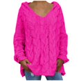 thumbnail image 1 of Pull Femmes Mode en Vrac Grande Taille Capuche de Couleur Unie Manches Longues Pull Tops, 1 of 8