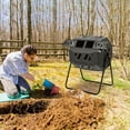 thumbnail image 2 of Costway Composteur à Tumbling 40 Gallons Bac à Compost de Jardin Rotatif avec Double Chambre, 2 of 10