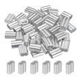 thumbnail image 1 of Unique Bargains 1/4' 6mm Aluminum Crimping Loop Sleeve Double Ferrule for Wire Rope Cable Line End, Silver 50 Pack, 1 of 5
