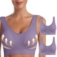thumbnail image 2 of AherBiu 2pc Plus Size Sports Bras for Women Large Bust High Support Padded Bralettes Seamless Workout Underwear, 2 of 7