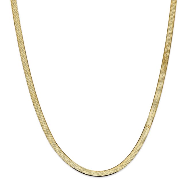 14k Yellow Gold 20 Inch 5.5mm Silky Herringbone Chain Necklace Pendant Charm