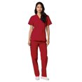 thumbnail image 4 of Adar Universal Unisex Scrub Set - Unisex V-Neck Scrub Top & Tapered Drawstring Scrub Pants, 4 of 7