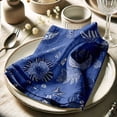thumbnail image 3 of Vargottam Premium Cotton Muslin Napkins - Set of 12, 20-Inch Blue Leaves Design, Soft and Absorbent Cloth Napkins for Dining, Decor, Weddings, and Special Occasions - Machine Washable, Table Linens, 3 of 7