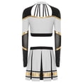 thumbnail image 4 of iiniim Costume de Pom-Pom Girl pour Femmes Uniforme de Cheerleading Tenue Robe 2 Pcs Haut Court avec Jupe Mini Plissée Blanc TG, 4 of 5