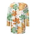 thumbnail image 4 of IROINNID T-shirt à Manches Longues en Polyester Réduit pour Femmes Imprimé Quotidien T-shirt Ample Blouse Mi-Longue Col Rond Hauts, Jaune, 4 of 5