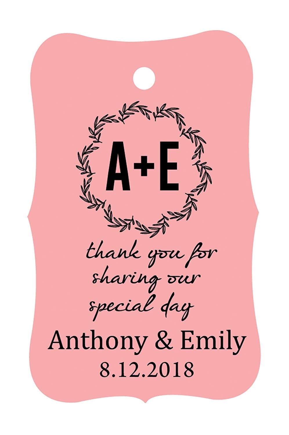 100 PCS Thank You for sharing our special day Custom Made Hang Tags Personalized Wedding Favor Gift Paper Tags