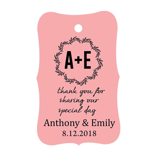 100 PCS Thank You for sharing our special day Custom Made Hang Tags Personalized Wedding Favor Gift Paper Tags