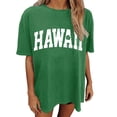 thumbnail image 1 of Tiweut Hauts Décontractés pour Femmes Oversize Vintage Coupe Ample Manches Courtes Col Rond T-Shirts d'Été pour Dame Vert, 1 of 6