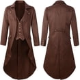 thumbnail image 2 of IROINNID Mens Discount Comfy Winter Solid Color Cardigan Long Sleeve Hoodless Blouse Tops Coat,Coffee, 2 of 3