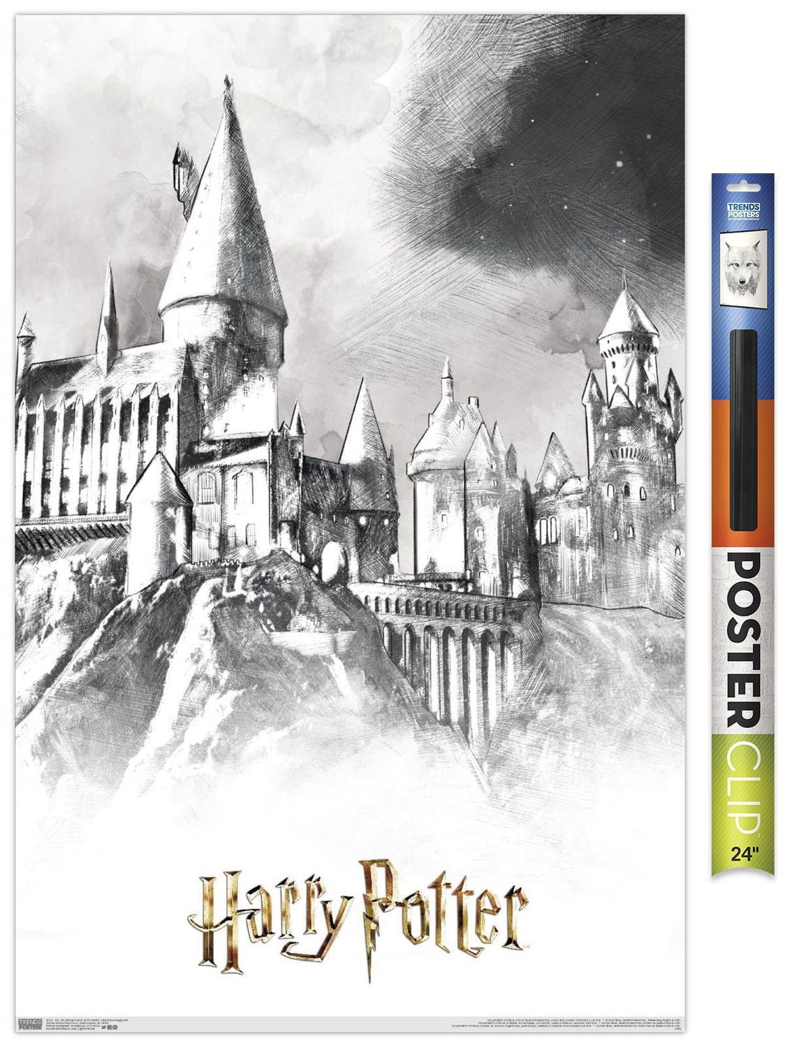 The Wizarding World: Harry Potter - Illustrated Hogwarts Wall Poster