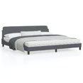 thumbnail image 1 of vidaXL Bed Frame with Headboard Dark Grey 193x203 cm Velvet, 1 of 5