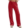 thumbnail image 1 of Womens Joggers Women's High Waist Casual Drawstring Pants Basic Solid Color Trousers for Daily Wear Comfortable Pants for Spring Fall Winter Season Size XL, 1 of 5