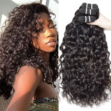 Yavida Bouquets Ondulés en Cheveux Humains, Bouquets Tissés en Cheveux Humains Mouillés et Ondulés, Bouquets Brésiliens, Cheveux Humains Remy Non Traités, Bouquets Ondulés en Cheveux Humains 12 14 16 Pouces