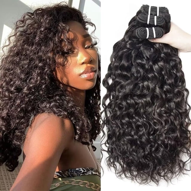 Yavida Water Wave Human Hair Bundles Wet and Wavy Human Hair Weave Bundles Brazilian Bundles Human Hair Unprocessed Remy Human Hair Water Wave Bundles 10 12 14 Inch