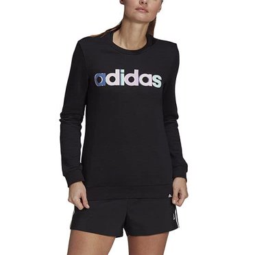 adidas Womens Crew Neck Long Sleeve Sweatshirt Black