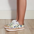 thumbnail image 4 of Summer Ladies Shoes Lace-up Zipper Design Colorful Printed Platform Casual Sneakers, 4 of 9