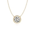 thumbnail image 1 of Angara Collier en Diamant Naturel - Collier Solitaire en Diamant Rond Serti Clos en Or Jaune 14 K pour Femmes, 1 of 10