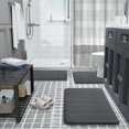 thumbnail image 2 of ORUYROP Memory Foam Bath Mat Large Size, 36.2 x 24 Inches,Soft and Comfortable, Super Water Absorption, Non-Slip, Thick, Machine Wash, Easier to Dry for Bathroom Floor Rug, Dark Gray, 2 of 7