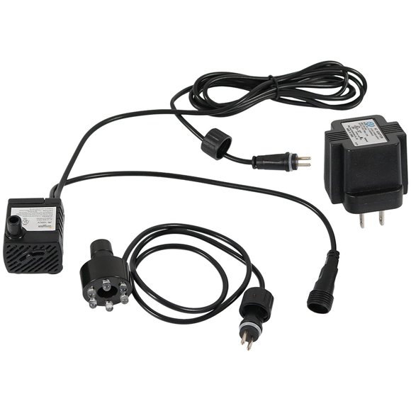 Sunnydaze 40 GPH Submersible Water Pump – 12V Small Fountain Pump with Adjustable Flow, 6-Color LED Light & Transformer f