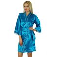 thumbnail image 1 of Bimba Women Short Satin Getting Ready Robe Bridesmaid Kimono Sleeve Coverup, 1 of 6