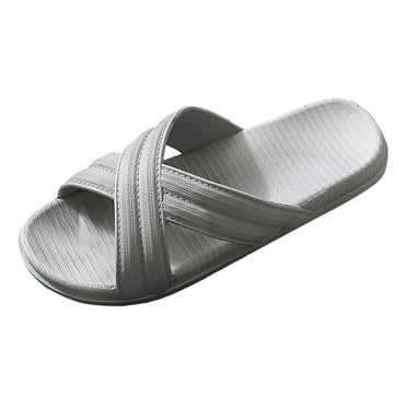 B91xZ Mens Thong Sandals Quick Dry Flip-Flop Slides Soft Comfort Fit & Arch Support,Gray 9.5
