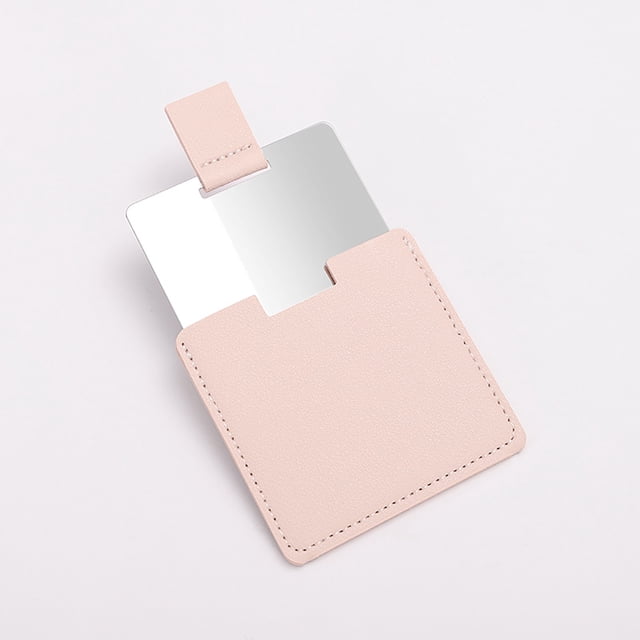 FcBaudy Stainless Steel Card Mirror Portable Avoid Drop Frameless Makeup And Makeup Mirror Card Sleeve Portable Small Mirror Stainless steel
