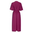 thumbnail image 4 of BEFOKA Robe pour Femme Grande Taille, Liquidation de Robes d'Été pour Femmes, Robe Longue Irrégulière Décontractée Unie à Lacets pour Femme, 4 of 4