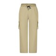 thumbnail image 3 of AherBiu Work Pants for Men Elastic Waist Drawstring Relaxed Fitted Cargo Pants with Multi Pockets Hiking Workwear Pants, 3 of 5