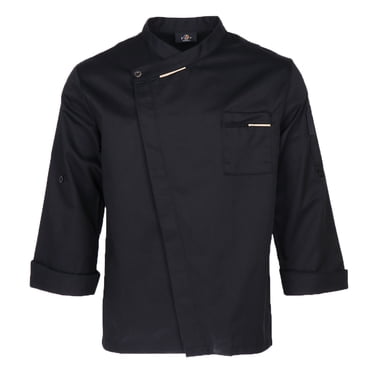 Stylish Chef Jacket Breathable Kitchen suit. Work Apparel Chef Coat Black