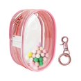 thumbnail image 2 of MERIGLARE Sac de Présentation de Figurines Transparent avec Porte-Clés Mini Sac de Rangement pour Poupées Mini Figurines Rond Rose, 2 of 7
