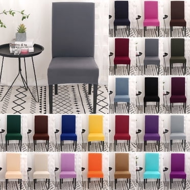 Housse de Chaise 18 Couleurs Détachable Mince Unie Extensible Housse de Chaise Housse de Siège de Banquet Lavable Housses Lavables Maison Hôtel Fournitures Cadeaux