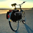 thumbnail image 4 of Canvas Bike Double Pannier Bags Water Resistant Rack Large Pockets Black, 4 of 8