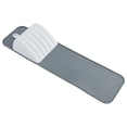 thumbnail image 1 of Knife Drawer Organizer Tray 5-Slot Non-Slip Kitchen Knife Holder with Rubber Mat Compact White Storage Rack, 1 of 7
