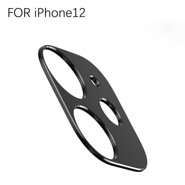 Phone Camera Cover Aluminum Alloy Phone Camera Lens Phone Lens Film Film Protector, Black, Replacement for iPhone 12
