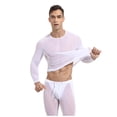 thumbnail image 1 of Mesh Transparent High Elastic Mens Fitness Running Cycling Sports Training Tights Long Sleeves for Performance Training, 1 of 2