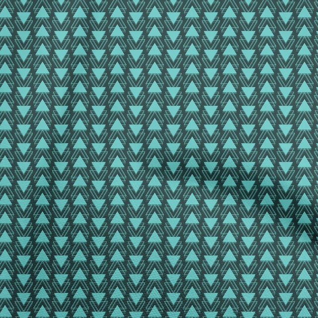 oneOone Rayon Turquoise Green Fabric Geometric Craft Projects Decor Fabric Printed By The Yard 56 Inch Wide