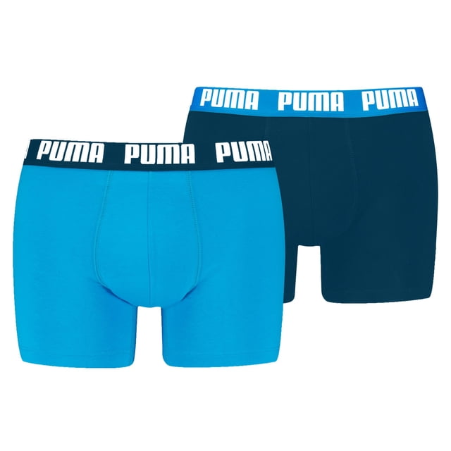PUMA Men Boxer Trunks, 2-Pack - Everyday Basic Boxers 2P, Cotton Stretch, Solid Colour Light blue XL (X-Large)