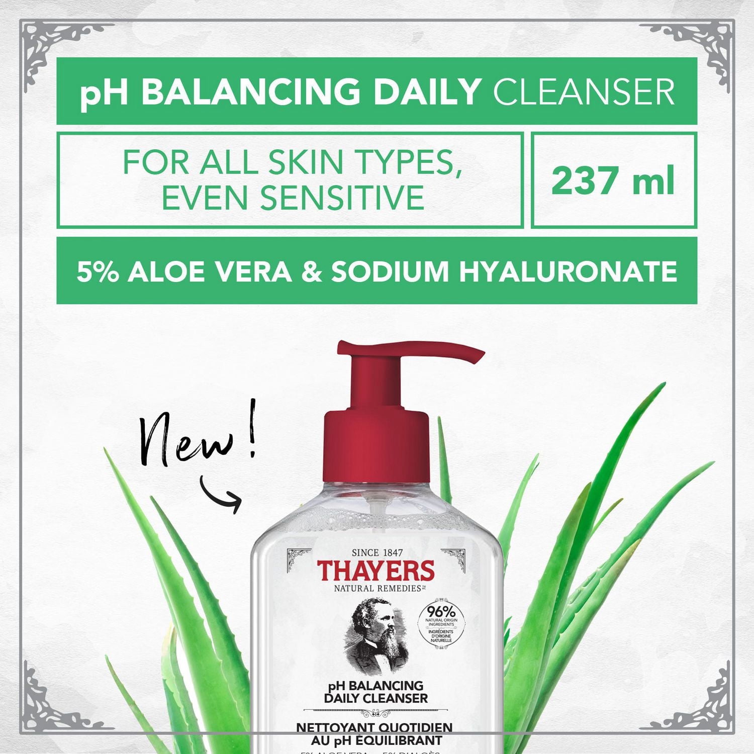 THAYERS Nettoyant quotidien au pH équilibrant