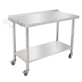 thumbnail image 1 of BeesClover Stainless Steel Table for Prep & Work with Backsplash, Kitchen Heavy Duty Table with Adjustable Under Shelf and Foot for Restaurant, Home and Hotel, 1 of 6