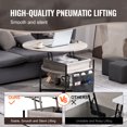thumbnail image 3 of KFFKFF Elevating Coffee Table, 35.3 in Circular Design with Additional Storage Compartments, Lift-Up Top Table for the Living Area, White, 3 of 9