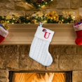 thumbnail image 1 of Fridja 8 Inch Mini Initial Christmas Stocking Monogram Embroidered Christmas Stocking White Knitted Small Christmas Stocking Decorations for Fireplace Mantle Christmas Wall, 1 of 5