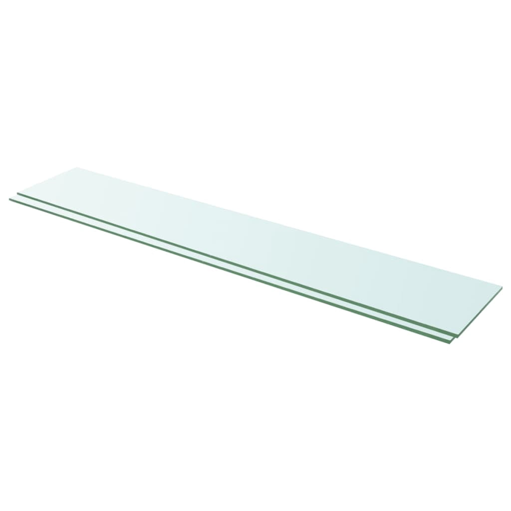 vidaXL Étagères 2 Pcs Panneau en Verre Transparent 110x20 cm