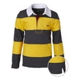 thumbnail image 2 of Sportoli Polo Rugby à Manches Longues à Larges Rayures en Coton 100 % pour Petits Garçons - Moutarde/charbon (Taille 2), 2 of 7