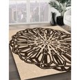 thumbnail image 3 of Ahgly Company Machine Washable Indoor Round Transitional Night Red Area Rugs, 7' Round, 3 of 7
