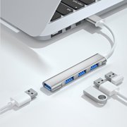 TopLLC Mini USB Hub Extensions, 4 Port USB , USB Adapter Station, Ultra Slim Portable Data Hub, USB Splitter Aluminum on Clearance